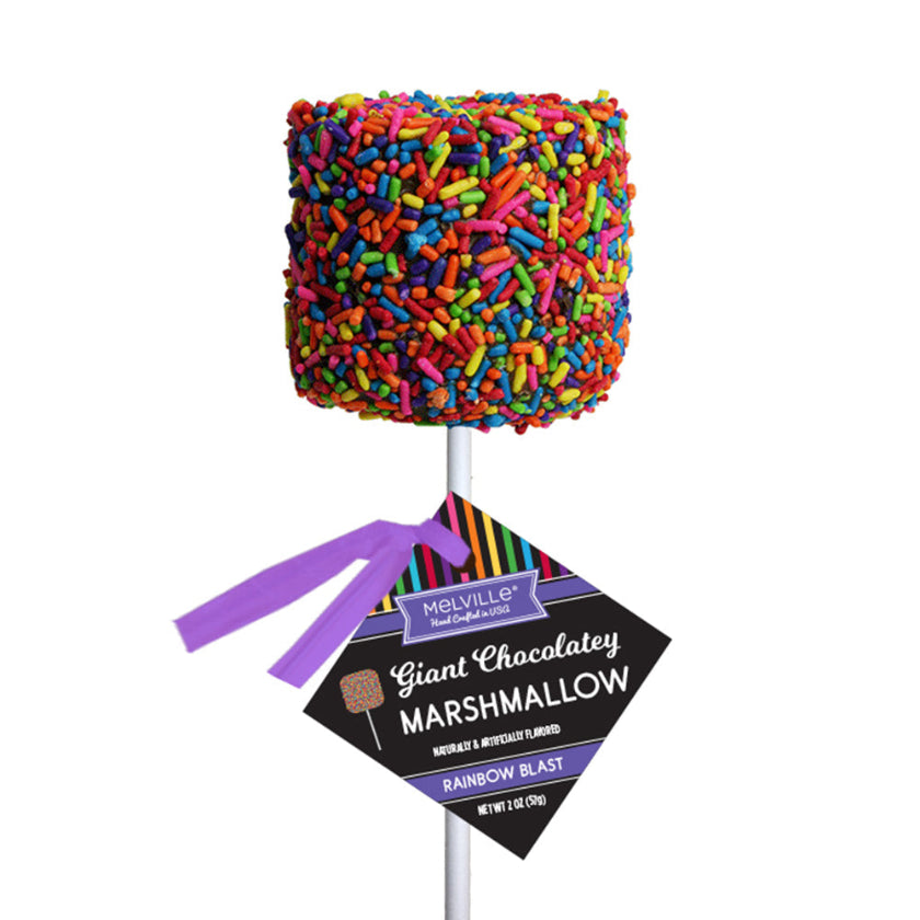 Melville - Giant Marshmallow Pops - Rainbow Sprinkle - Bulk