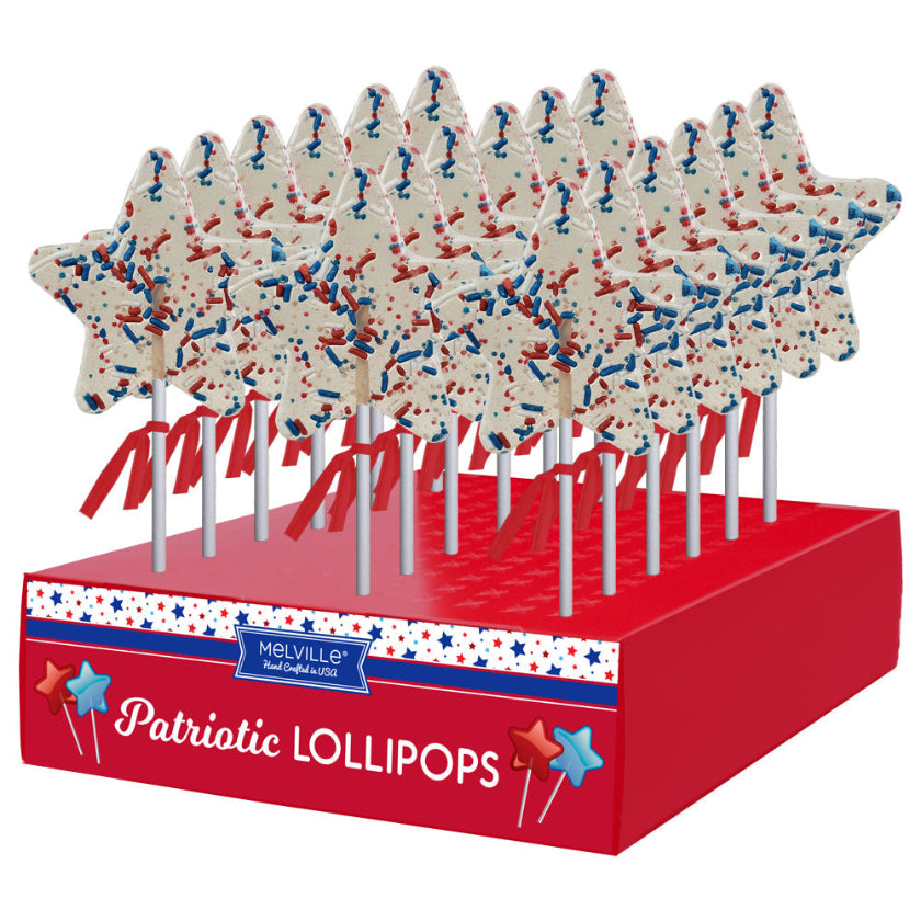 Melville - Lollipops - Patriotic Funfetti Star - Display
