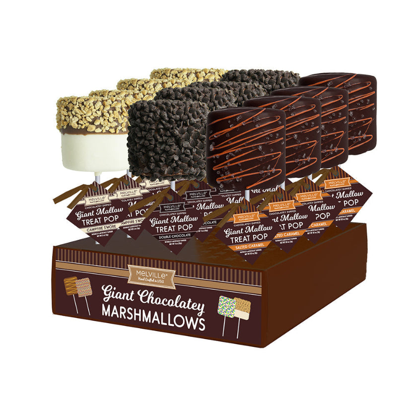 Melville - Giant Marshmallow Pops - Chocolate Dipped Assorted Favorites - Display