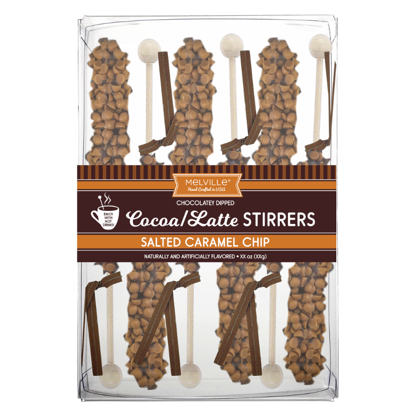 Melville - Drink Stirrers - Salted Caramel Dark Chocolatey Stirrers - Gift Set
