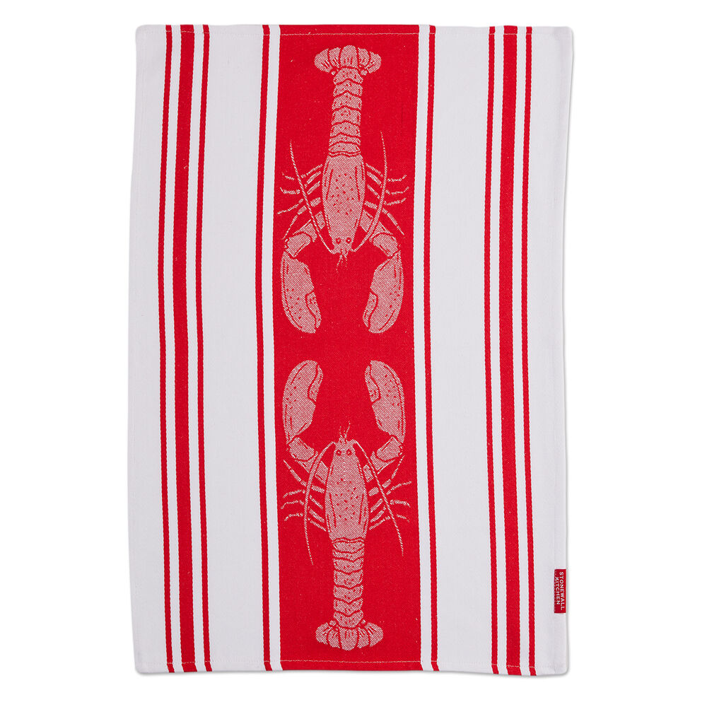Stonewall Home - Tea Towel - Lobster Jacquard Stripe