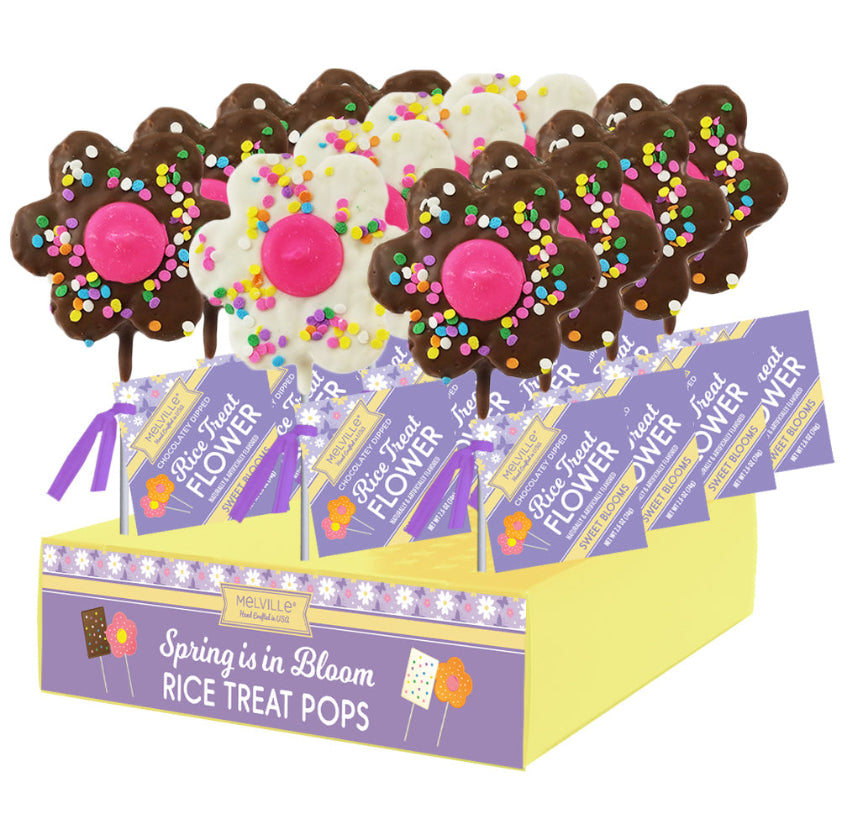 Melville - Rice Treat Pops - Pastel Confetti Flower - Assorted - Display