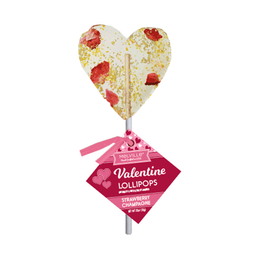 Melville - Gourmet Cocktail Lollipops - Strawberry Champagne Heart - Bulk