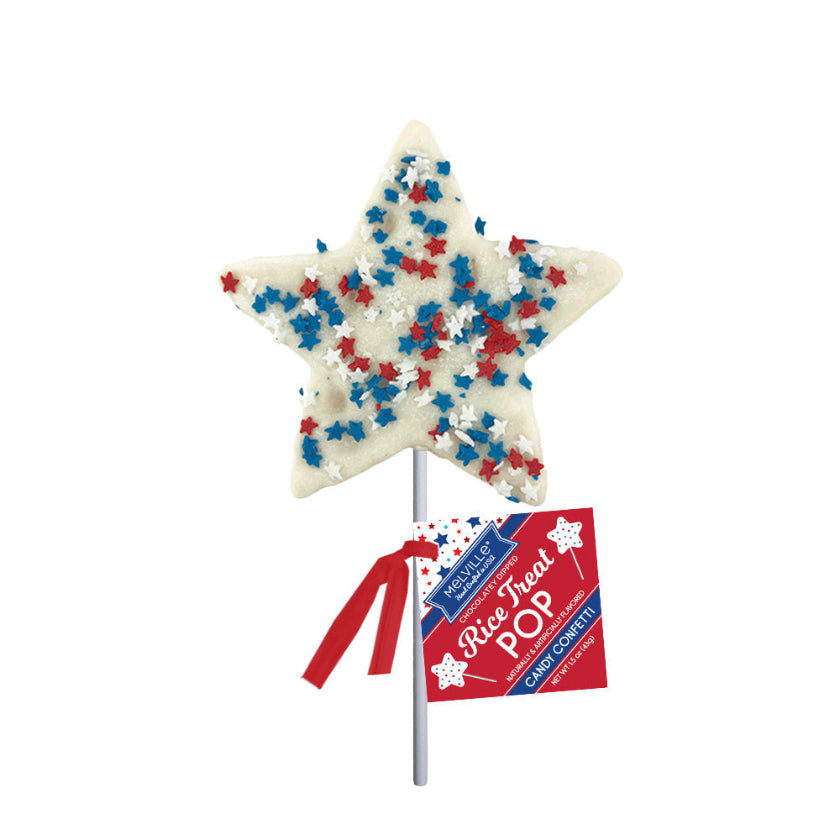 Melville - Rice Treat Pops - Patriotic Star Confetti - Bulk