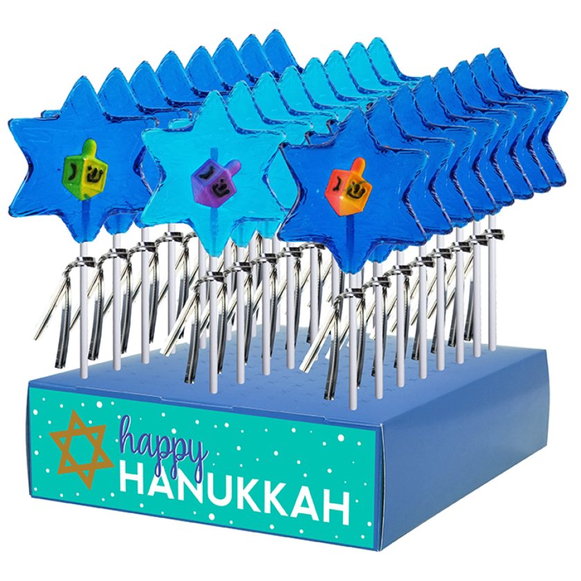 Melville - Lollipops - Hanukkah - Star of David - Assorted - Display