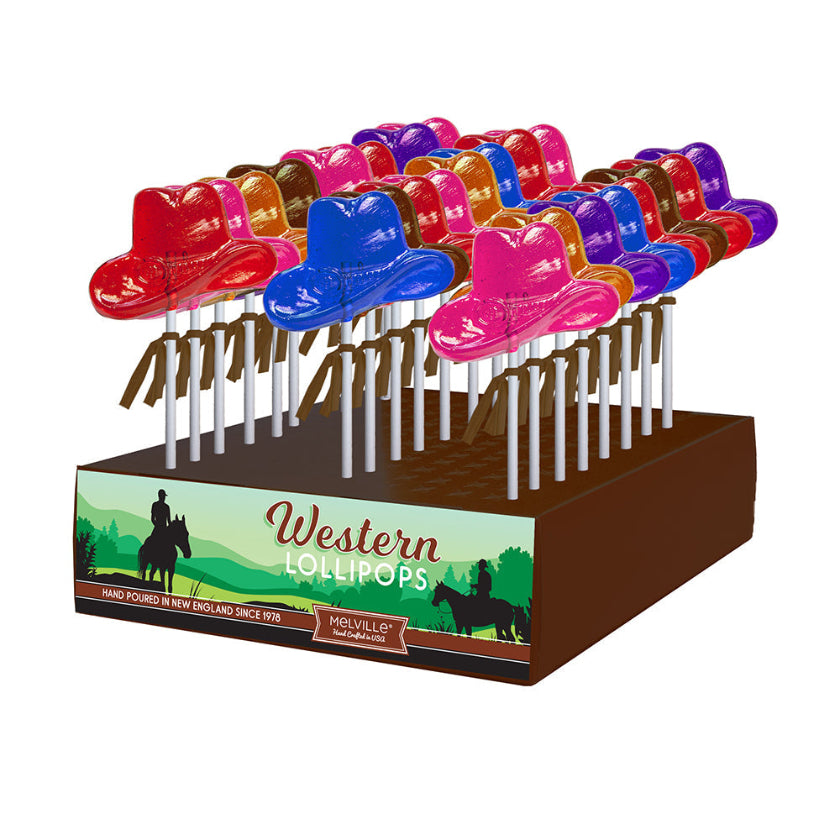 Melville - Lollipops - Cowboy Hat - Assorted - Display