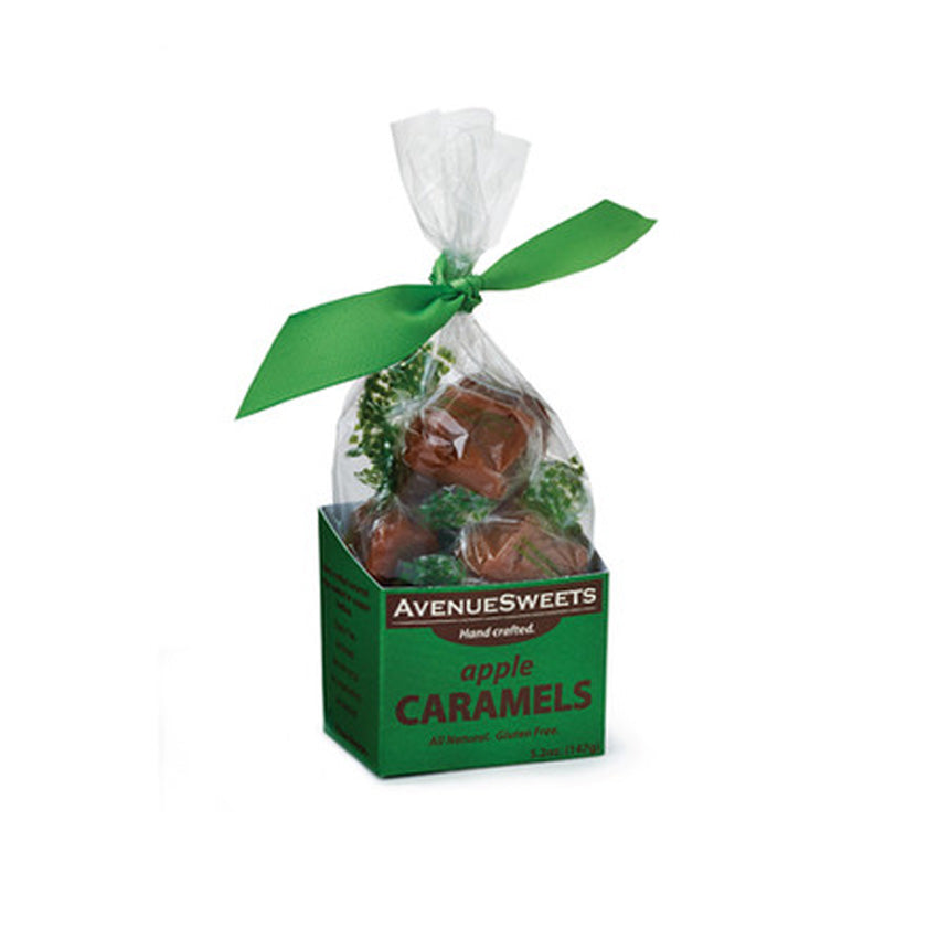 Avenue Sweets - Apple Caramels - 5.2oz - stand up boxes with ribbon