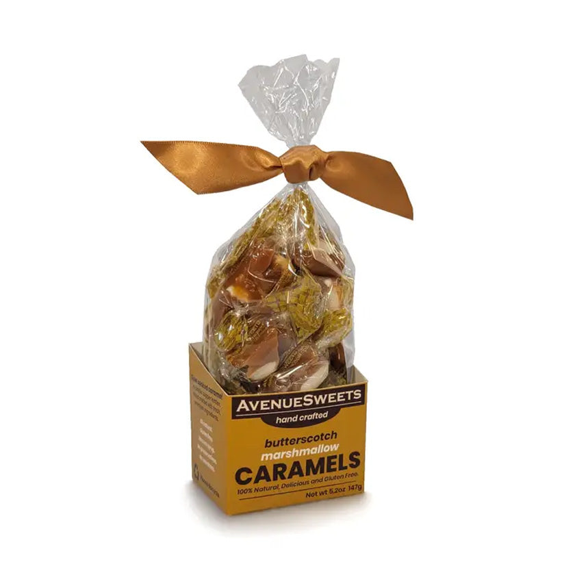 Avenue Sweets - Butterscotch Marshmallow Caramels - 5.2oz - stand up boxes with ribbon
