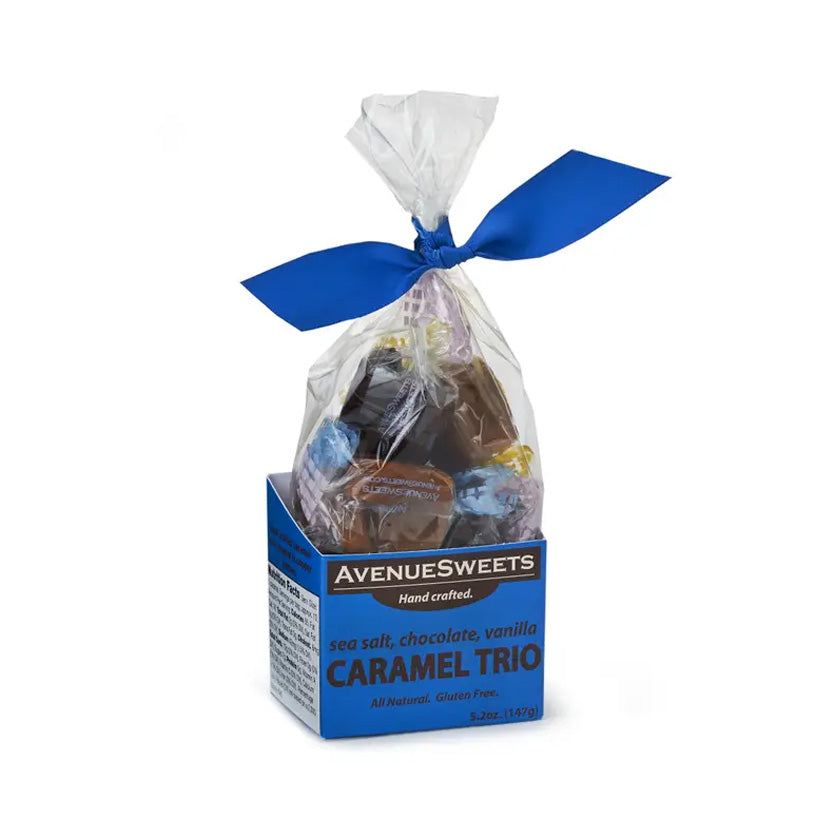 Avenue Sweets - Caramels Trio - 5.2oz - stand up boxes with ribbon