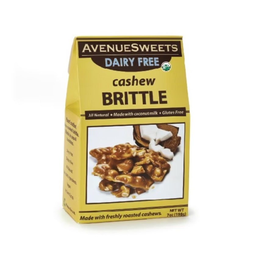 Avenue Sweets - Dairy Free Vegan - Cashew Brittle - 7oz - Gift Box