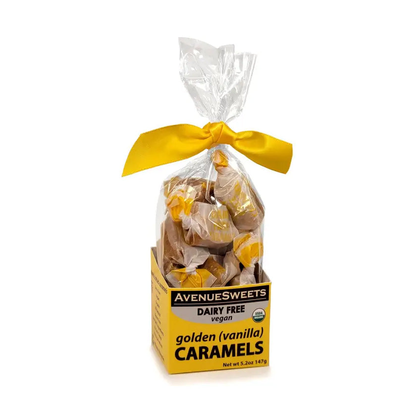 Avenue Sweets - Dairy Free Vegan -  Vanilla Caramels - 5.2oz - stand up boxes with ribbon