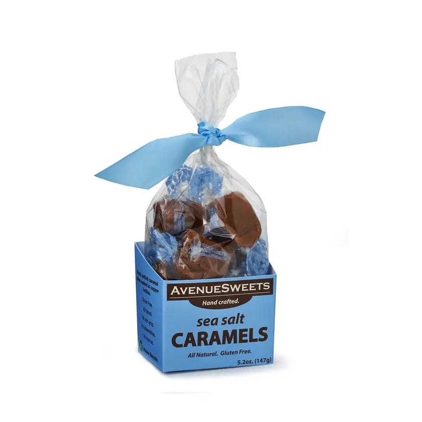 Avenue Sweets - Sea Salt Caramels - 5.2oz - stand up boxes with ribbon