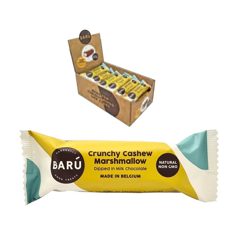 Barœ - Chocolate-Covered Marshmallow Bars - Milk Chocolate w/ Crunchy Cashew