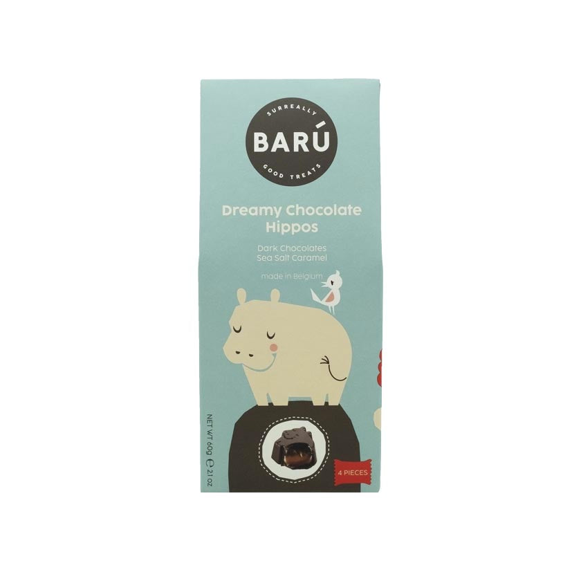 Barú - Dreamy Chocolate Hippos - Dark Chocolate with Sea Salt Caramel