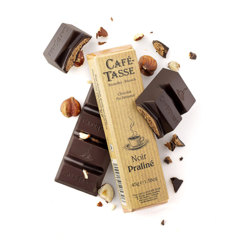 Café-Tasse - Dark 60% Chocolate Bar with Hazelnut Praliné