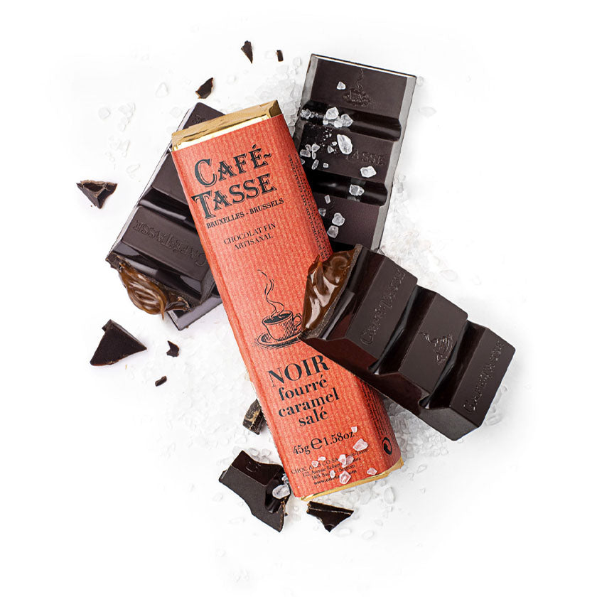 Café-Tasse - Dark Chocolate Bar with Salted Caramel Filling
