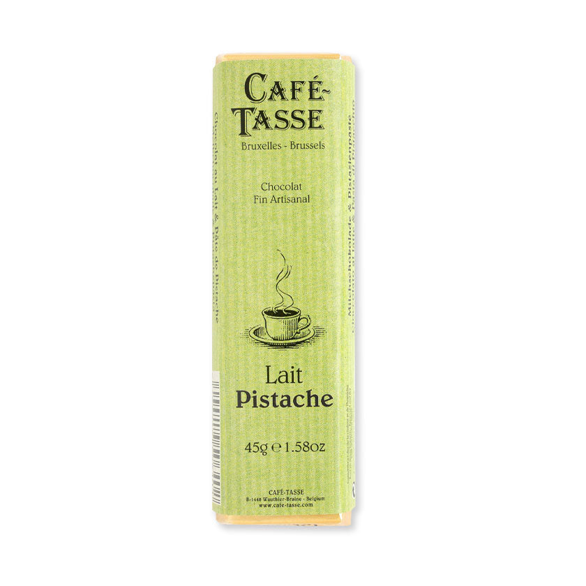 Café-Tasse - Milk 38% Chocolate Bar filled with Pistachio Paste