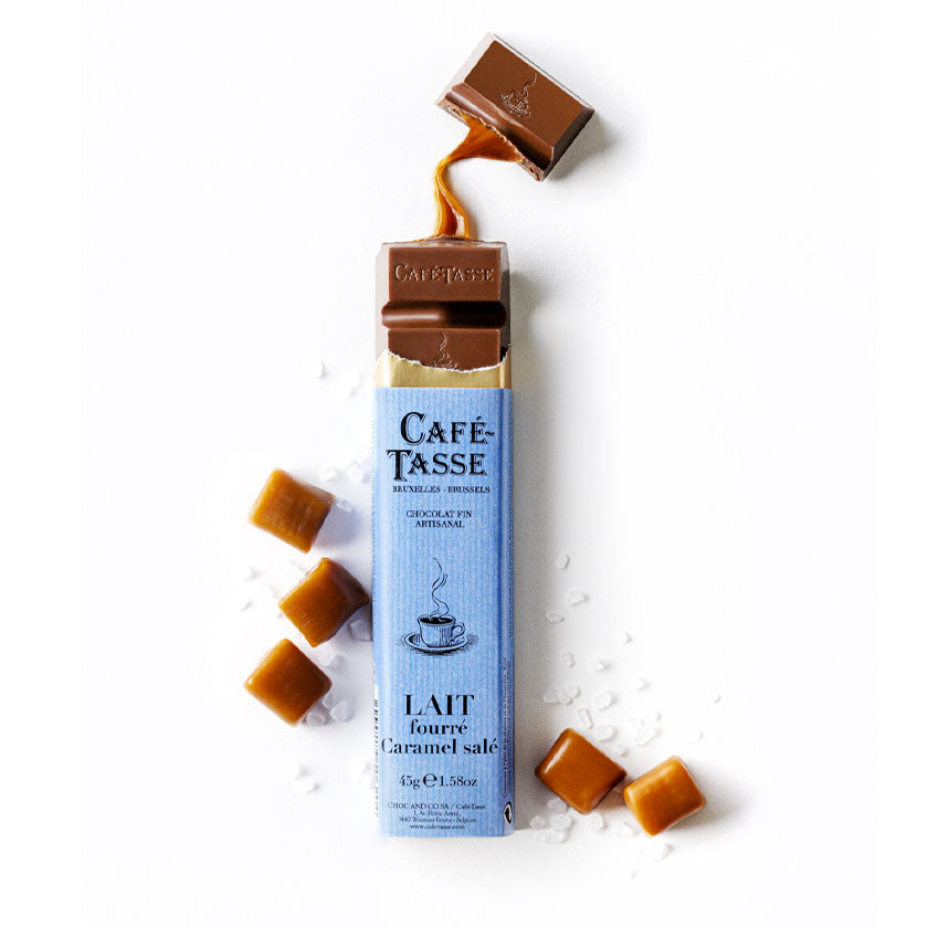 Café-Tasse - Milk 38% Chocolate Bar with a Salted Caramel Filling