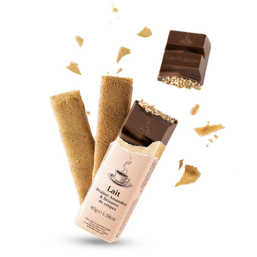 Café-Tasse - Milk Chocolate Bar with Almond Praliné &amp; Crispy Crêpes