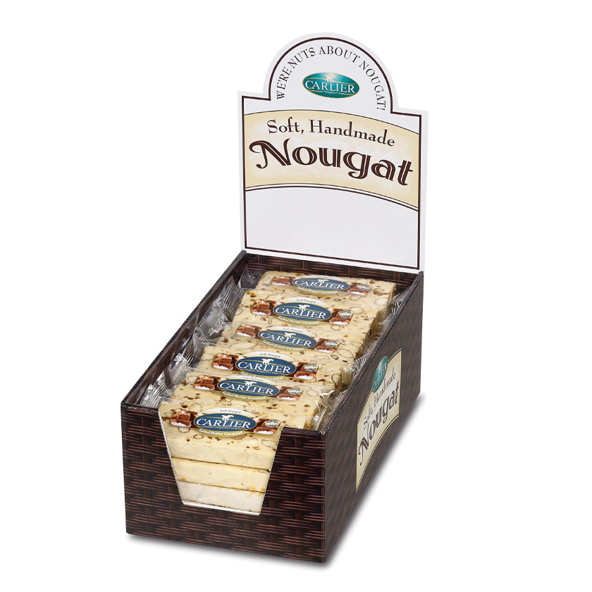 Carlier Nougatiers - Salted Butter Caramel Nougat Bars in Display