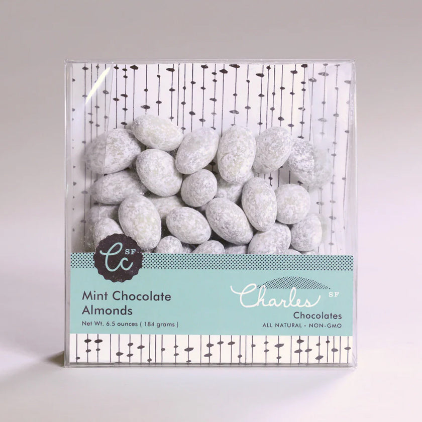Charles Chocolates - Chocolate Covered Nuts - Mint Chocolate Almonds 6.5oz