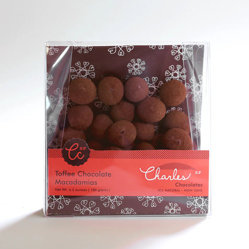 Charles Chocolates - Chocolate Covered Nuts - Toffee Chocolate Macadamias 6.3oz