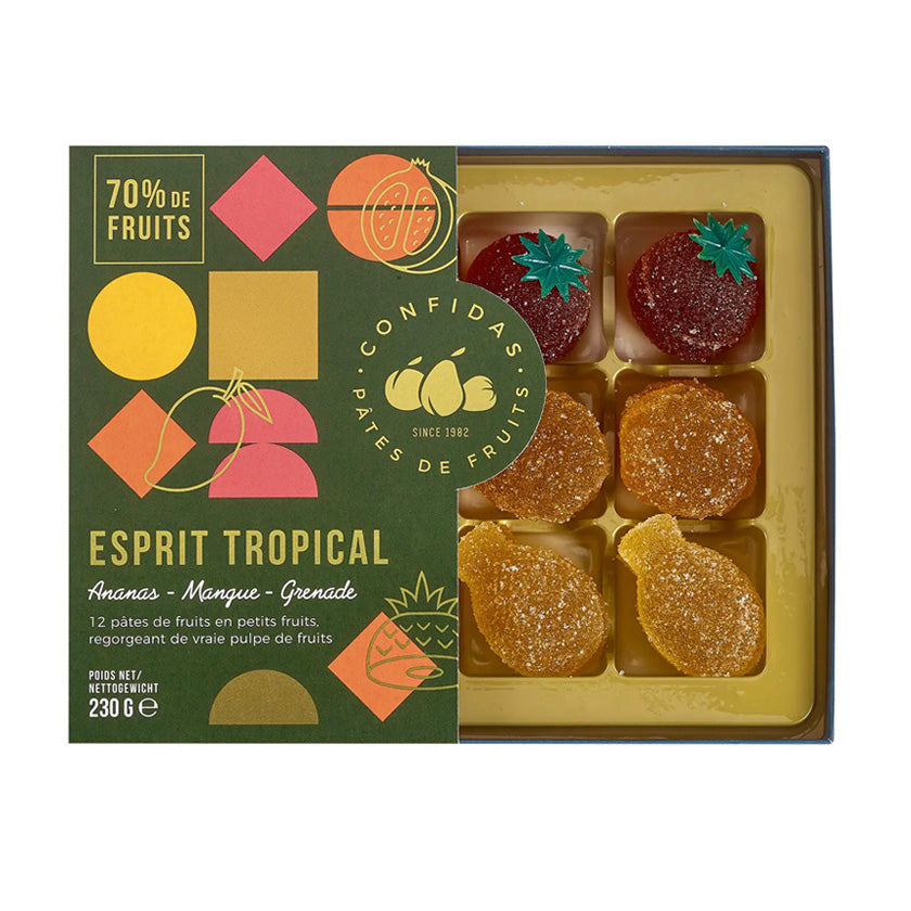 Confidas Pâtes de Fruits - Tropical Spirit -12-pieces gift-box - 8.11 oz