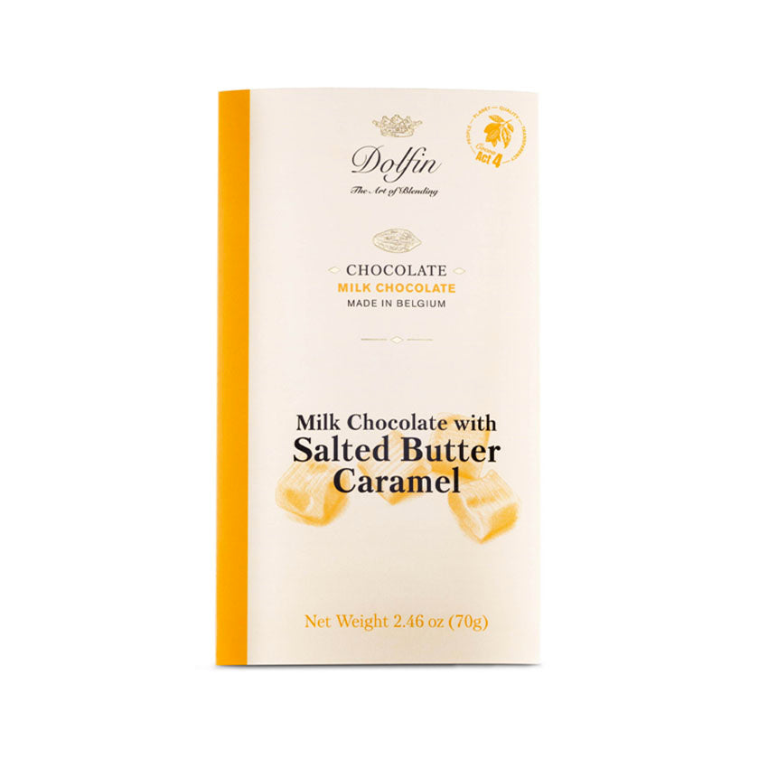 Dolfin - 70g Bars 38% Milk Chocolate Bar with Salted Butter Caramel