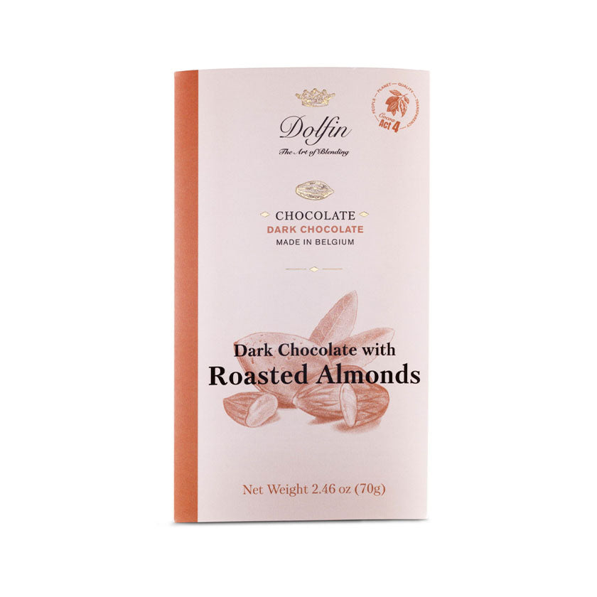 Dolfin - 70g Bars 52% Dark Chocolate with Almonds