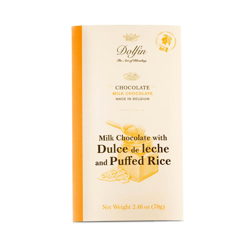 Dolfin - 70g Bars Milk Chocolate Bar with Dulce de Leche &amp; Crispy Rice
