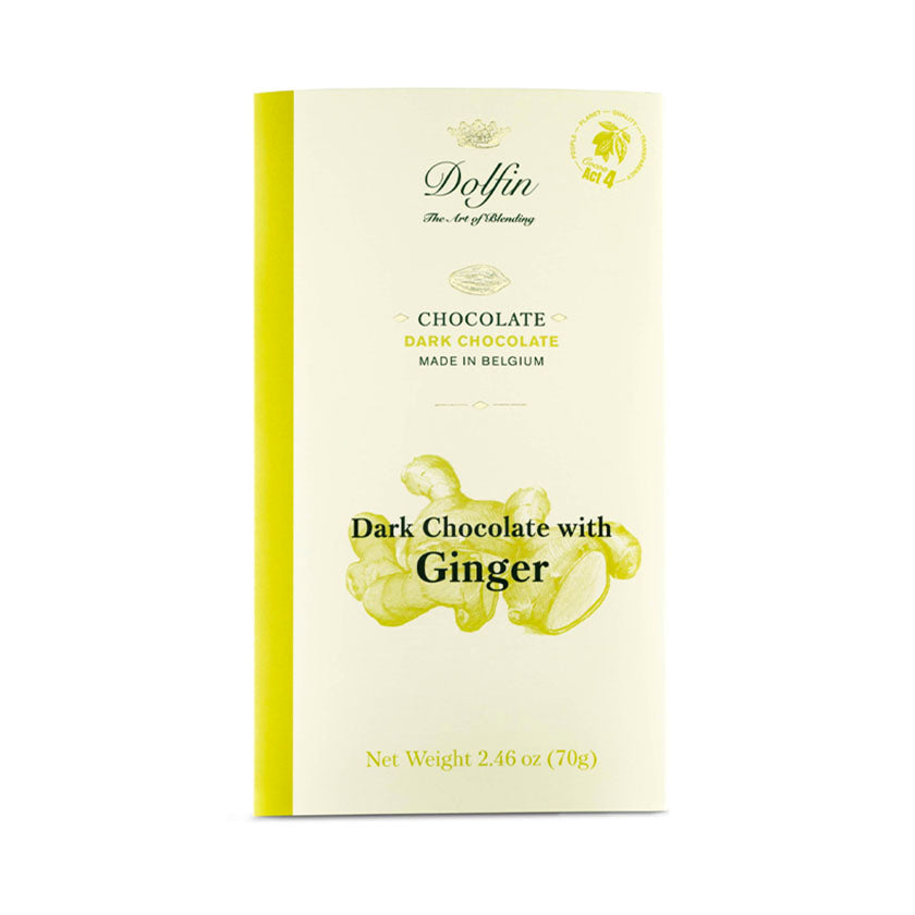 Dolfin - 70g Bars Dark Chocolate with Ginger