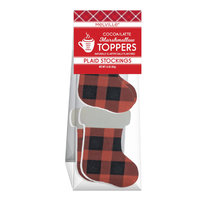 Melville - Cocoa Toppers - Plaid Stocking Marshmallows - Bag