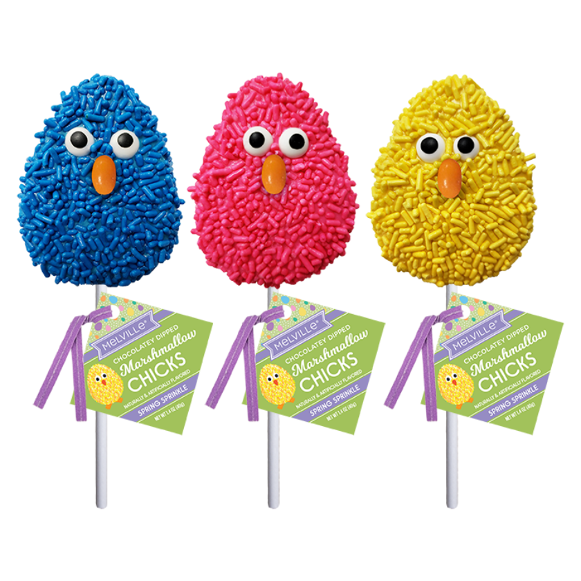 Melville - Marshmallow Pops - Easter Chick - Assorted Colors - Bulk