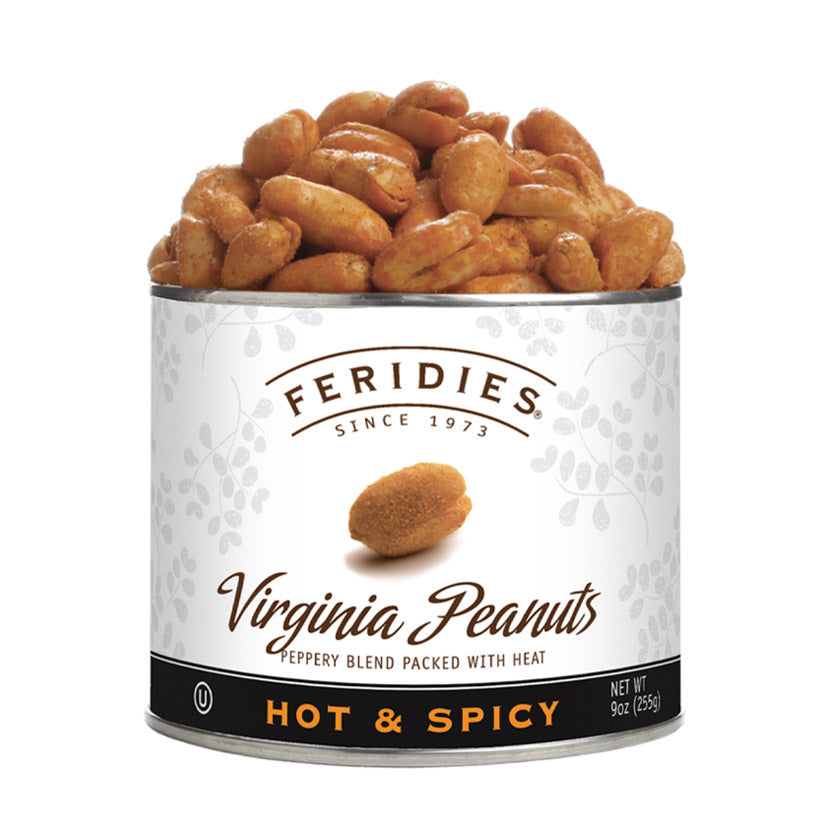 Feridies - Tins - 9oz Hot &amp; Spicy Virginia Peanuts
