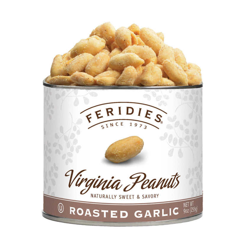 Feridies - Tins - 9oz Roasted Garlic Virginia Peanuts