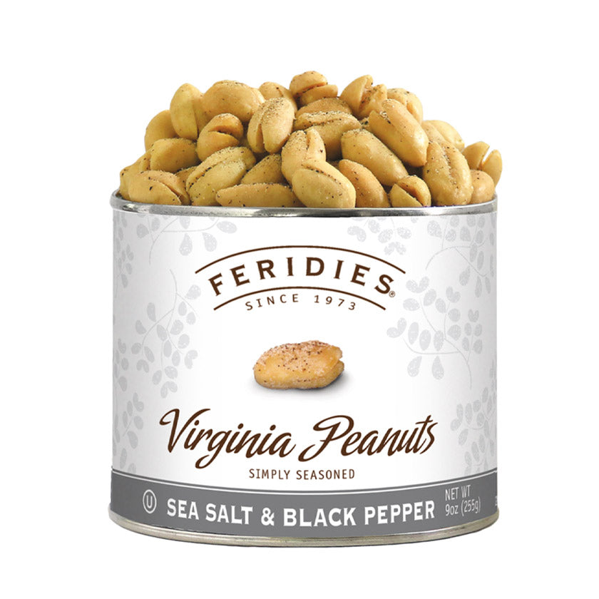 Feridies - Tins - 9oz Sea Salt &amp; Black Pepper Virginia Peanuts