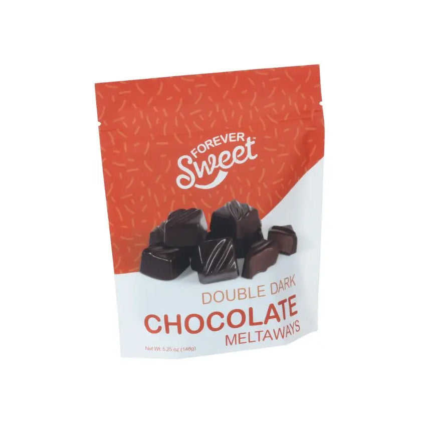 Forever Sweets - CANDIES - double dark chocolate meltaways in pouch bag - 5.25oz