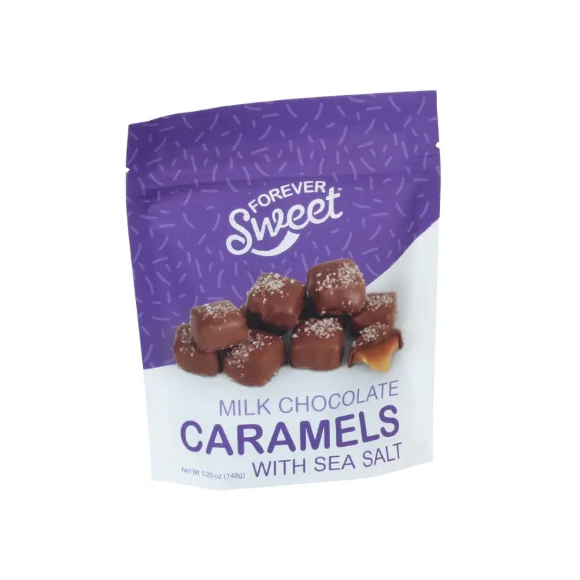 Forever Sweets - CANDIES - milk Chocolate caramels with sea salt in pouch bag - 5.25oz