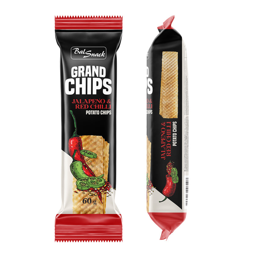Grand Chips - Jalapeno And Red Chili Flavored Potato Chips - 3.17 oz