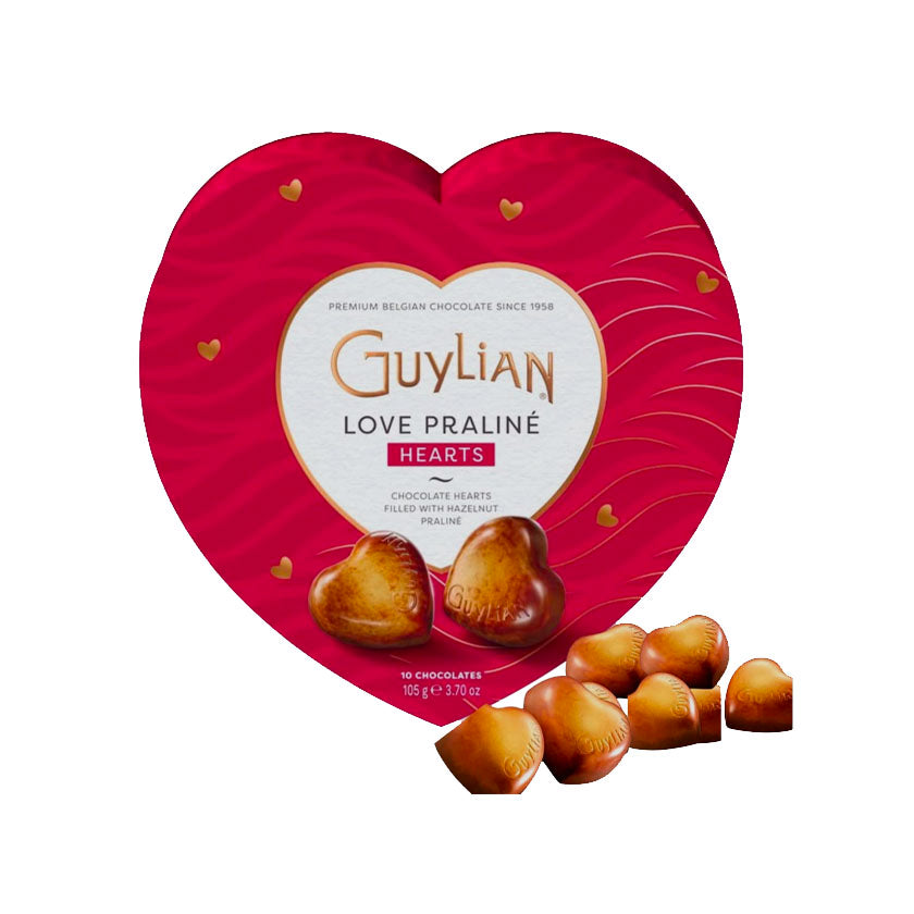Guylian - Praline Hearts (10-piece) in Heart-shaped box 105g/3.7oz