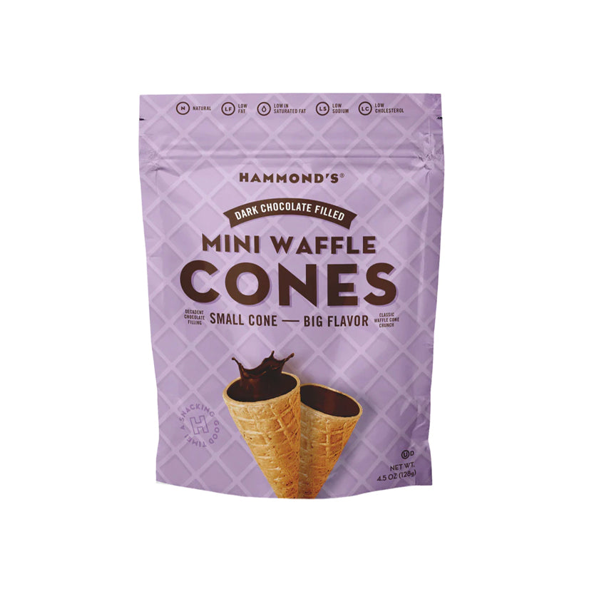 Hammond's Candies - Mini Waffle Cones - Dark Chocolate Filled