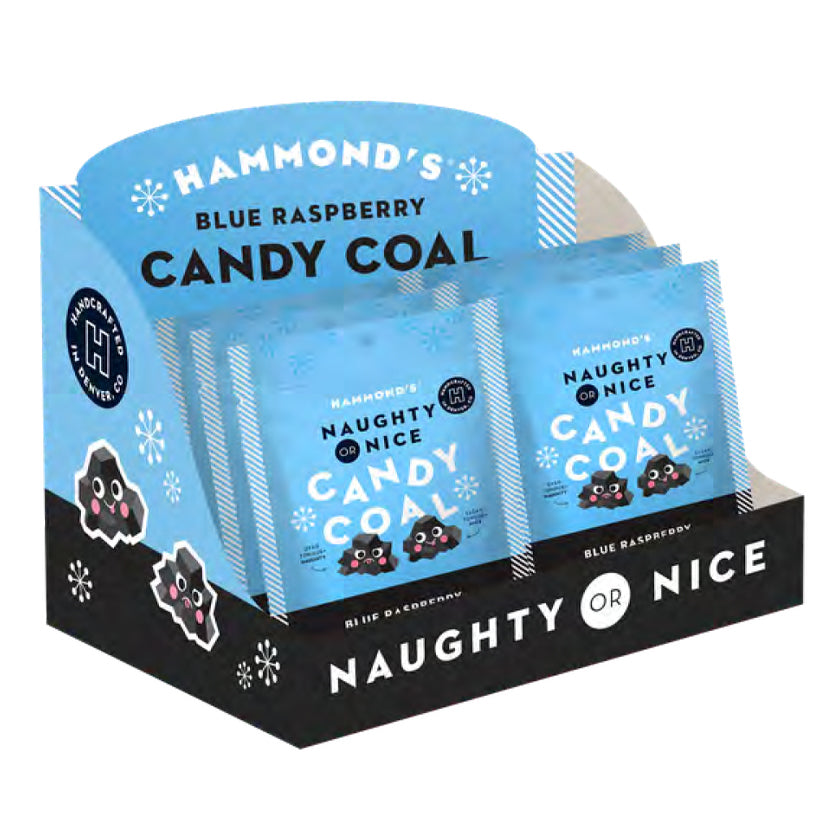 Hammond's Candies - Holiday Hard Candy - Coal Display Blue Raspberry - 2oz