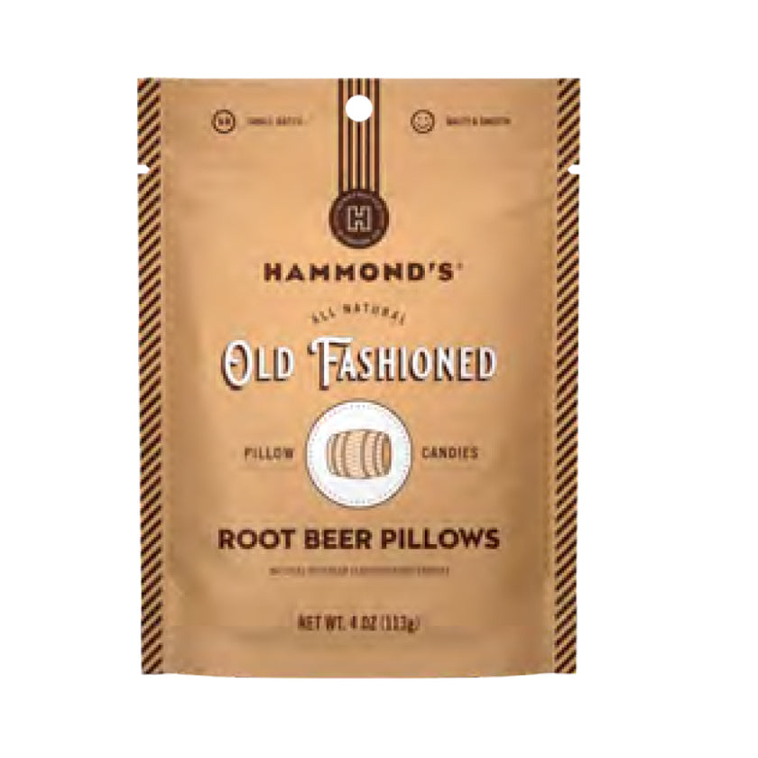 Hammond's Candies - Pantry Candy Bags - Natural Root Beer Pillows - 4oz