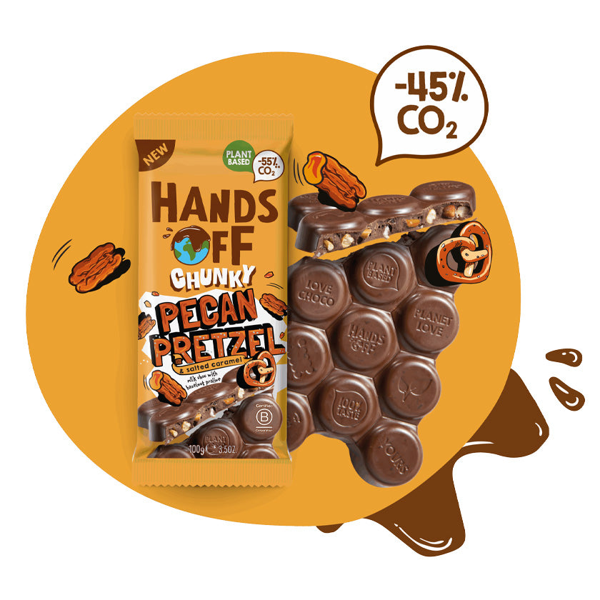Hands Off - Vegan Chunky Pecan Pretzel Bar, 3.5oz (100g)
