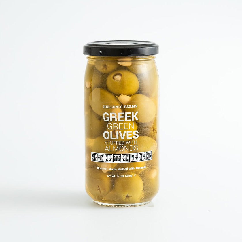 Hellenic Farms - Green Olives Stuffed w/ Almonds - 12.3oz