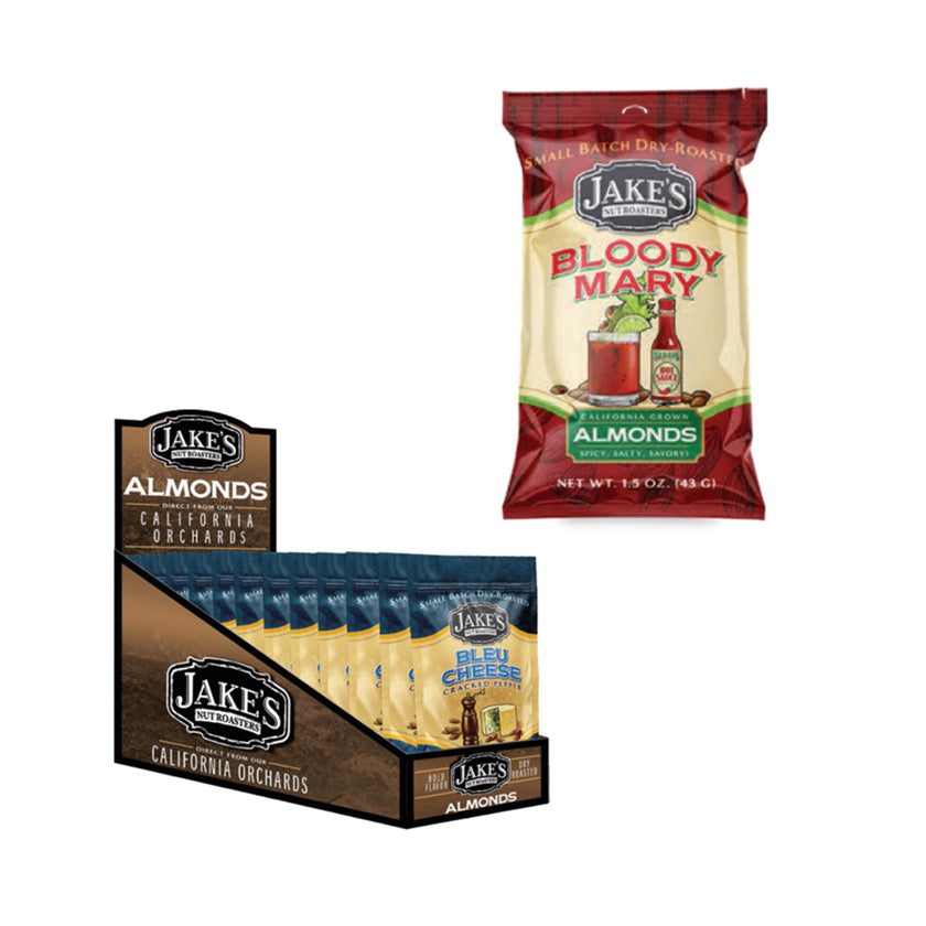 Jake's Nut Roasters - 1.5oz Bags Counter Top Display - Bloody Mary Almonds