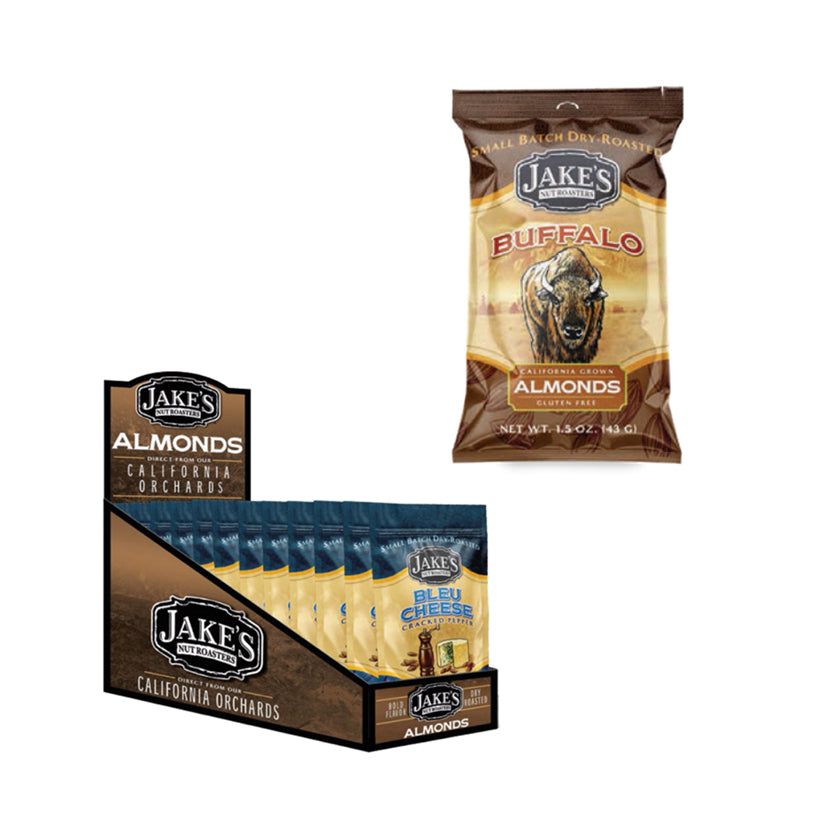 Jake's Nut Roasters - 1.5oz Bags Counter Top Display - Buffalo Almonds