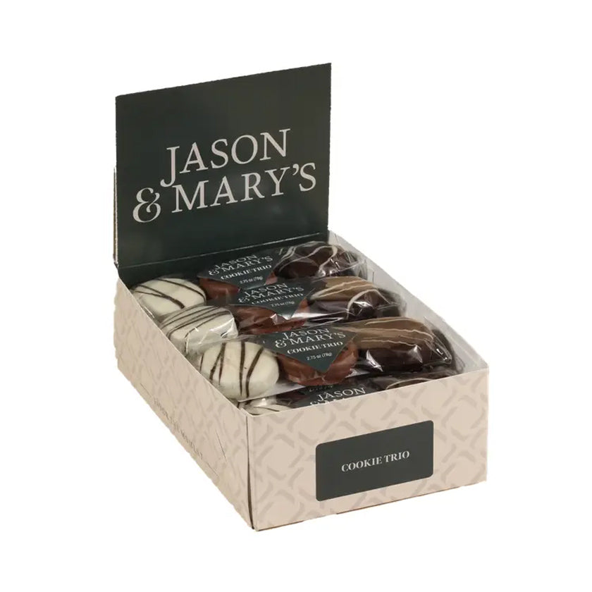 Jason & Mary's - DISPLAY - Oreo® trio in milk, dark & white chocolate - 15 pc Box - 2.75oz