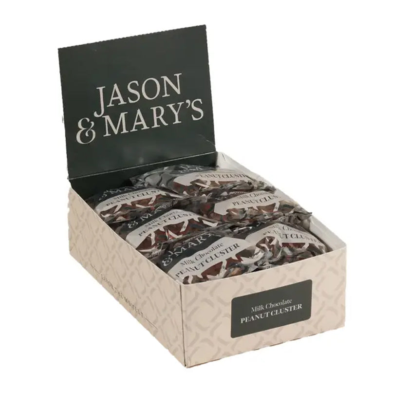 Jason & Mary's - DISPLAY - peanut cluster in milk chocolate - 18 pc Box - 2oz