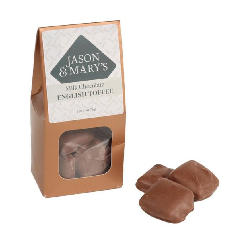 Jason & Mary's - GABLE BOXES - english toffee in milk chocolate - 5oz